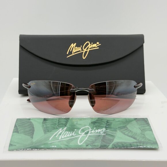 New Maui Jim Ho'Okipa Sunglasses Tortoise Frame Rose Polarized Lens R407-10 Case - Picture 1 of 12
